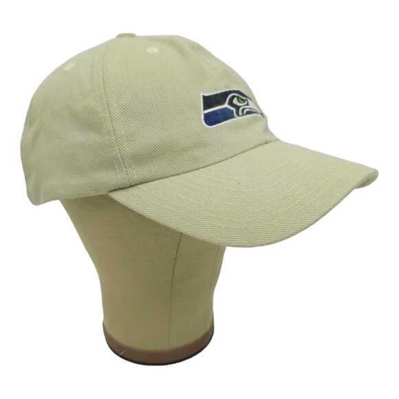 Seattle Seahawks NFL Football Adjustable Size Cap Strapback Baseball Hat Khaki - Picture 3 of 13